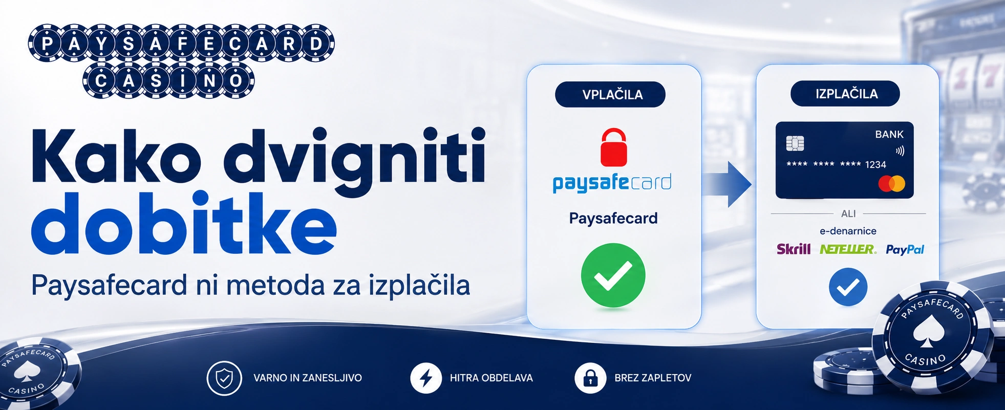 Alternativne metode za dvig dobitkov pri Paysafecard igralnici